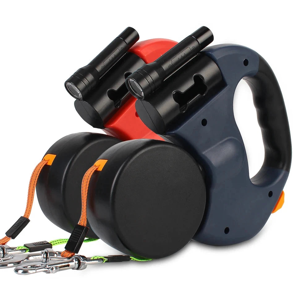 Auto Retractable Dual Dog Leash